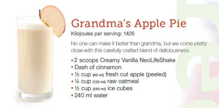 Grandma's apple pie NeoLife shake recipe. Weight loss product.